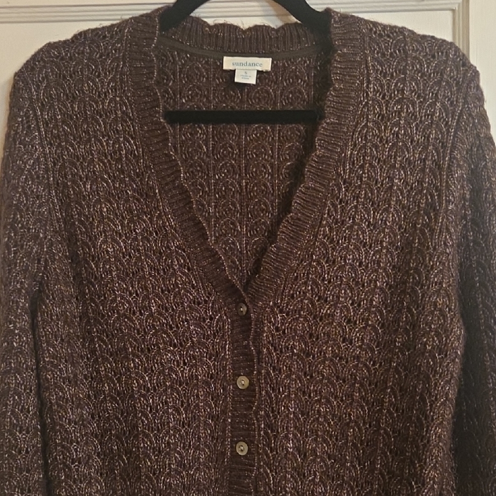 Sundance Beautiful, Dark Brown, Cardigan Sweater In Great Condition! Size Small.